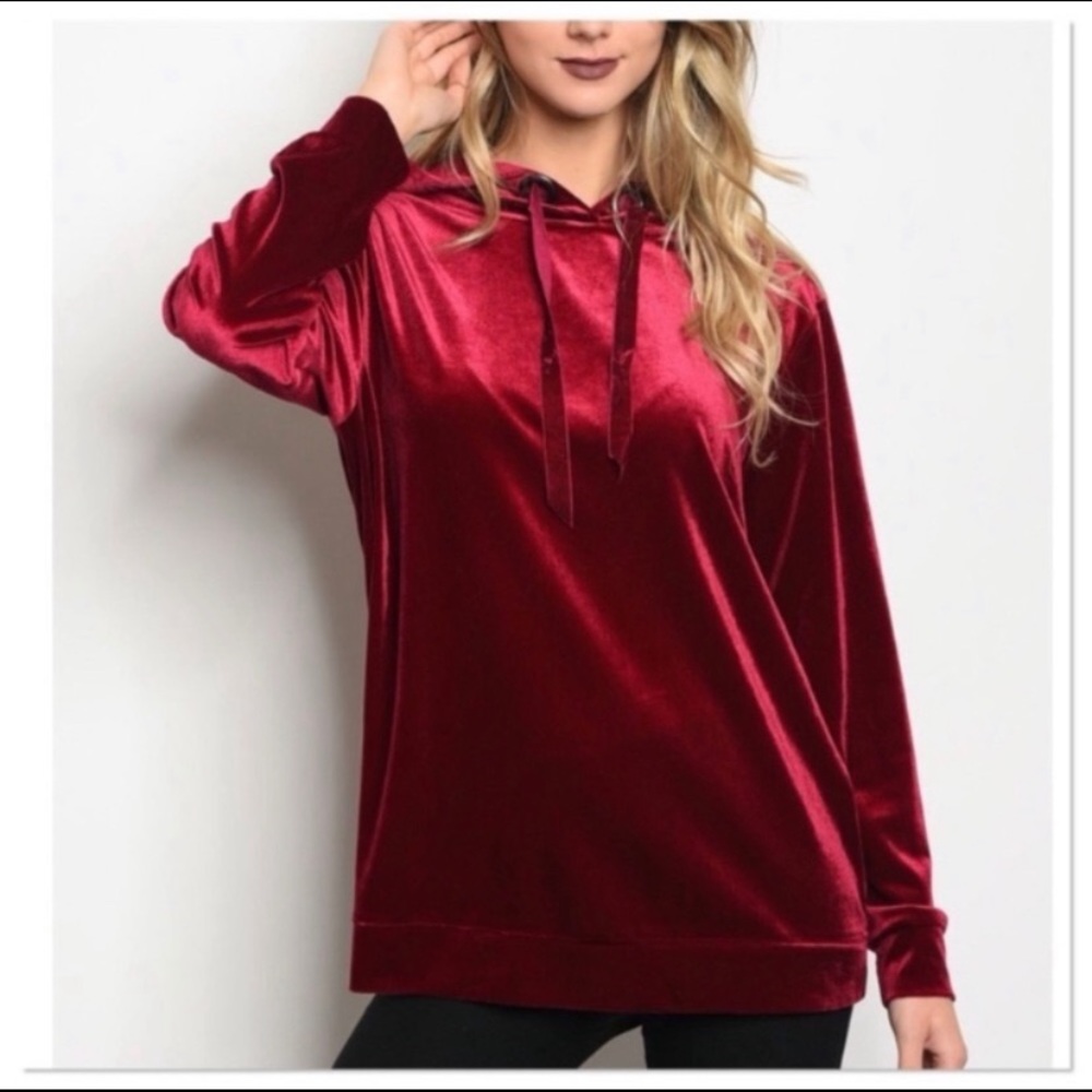 Women’s Small Maroon red velvet Hoodie